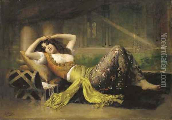 L'odalisque Oil Painting - Adolphe Weisz