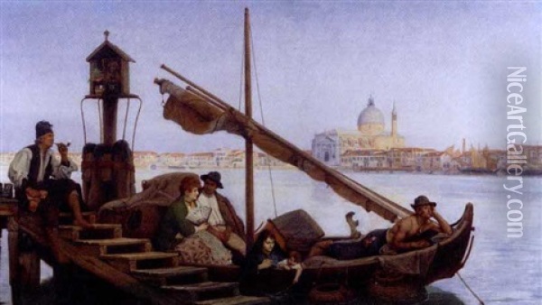 Le Dimanche A Venise Oil Painting - Jean Jules Antoine Lecomte Du Nouey