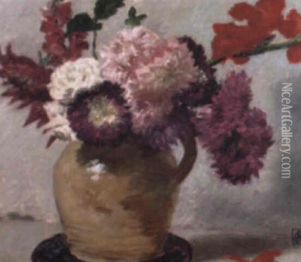 Still Life Of Mixed Blooms Oil Painting - Rupert Bunny