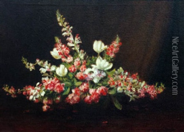Floral Arrangement Oil Painting - Cornelius H. Hankins