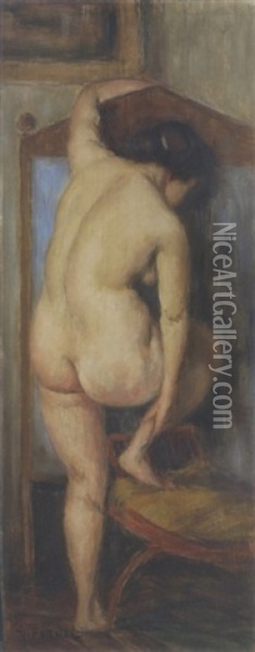 Frauenruckenakt Oil Painting - Rudolf Petuel