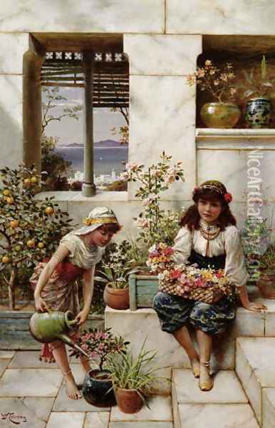 Flower Girls Oil Painting - William Stephen Coleman