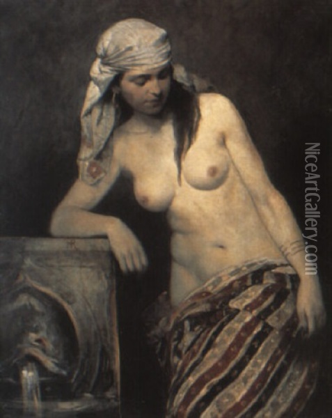 Pige Ved Br+nden Oil Painting - Henri Regnault