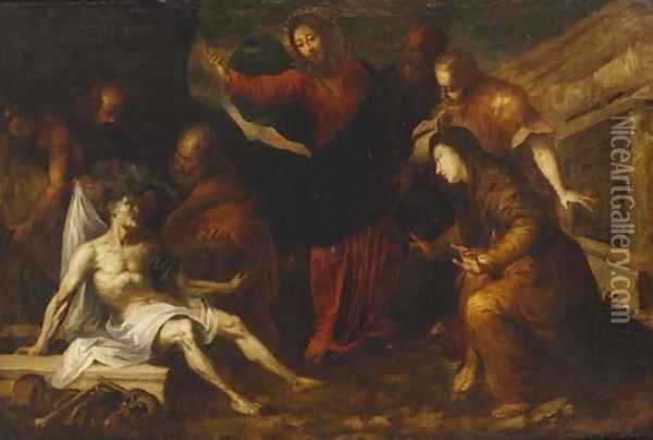 The Raising of Lazarus Oil Painting - Genoese School