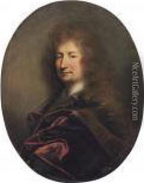 Portrait Of A Gentleman Oil Painting - Hyacinthe Rigaud
