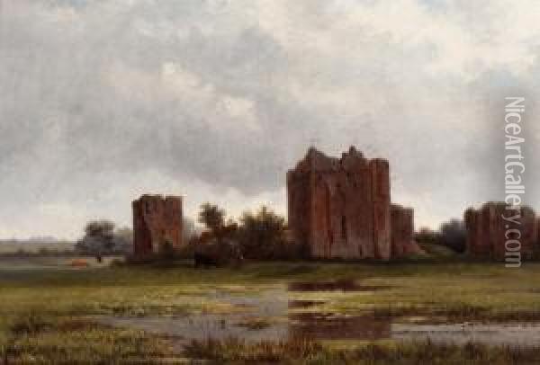 Ruin Of Castle Brederode Oil Painting - Jan Frederik Van Deventer