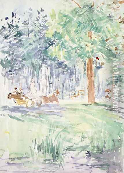 Carriage In The Bois De Boulogne Oil Painting - Berthe Morisot