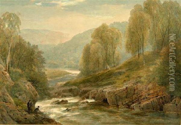 'river Llugwy Oil Painting - Edmund Morison Wimperis