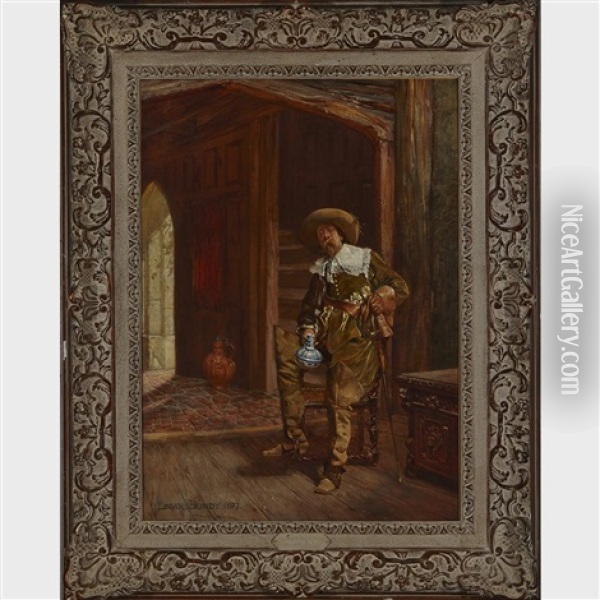 The King's Messenger Oil Painting - Edgar Bundy