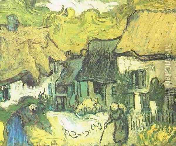 Thatched Cottages In Jorgus Oil Painting - Vincent Van Gogh