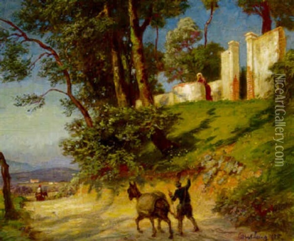 A Summer's Day, Corfu Oil Painting - Albert Lang