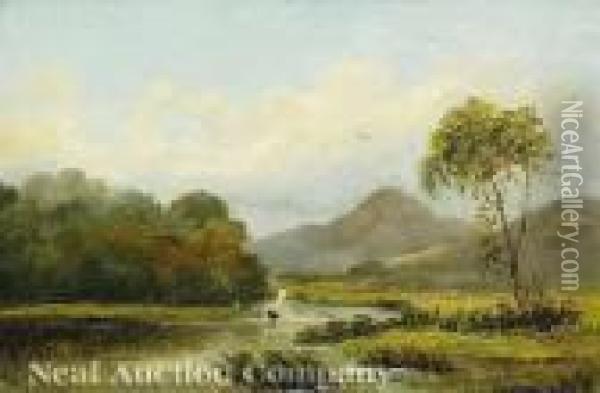 The Mawddachvalley, North Wales Oil Painting - Sidney Richard Percy