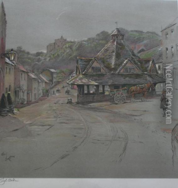 The Yarn Market, Dunster Oil Painting - Cecil Charles Aldin
