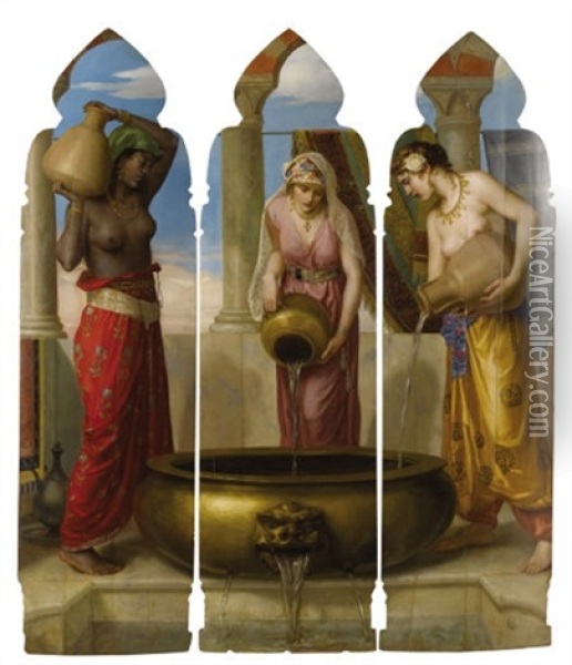 Europe, Asia, Africa (triptych) Oil Painting - Walter Crane