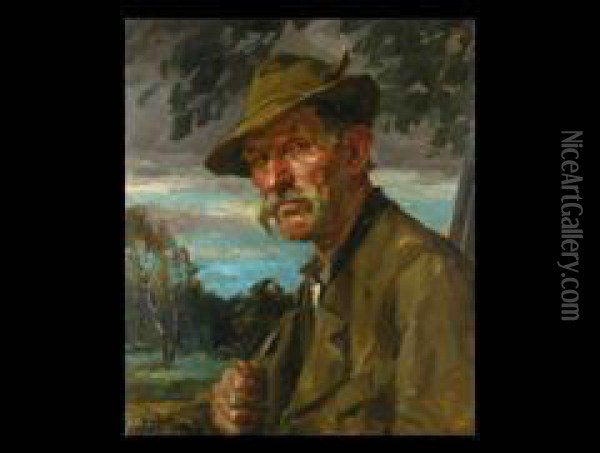 Portrait Eines Jagers Oil Painting - Hans Best