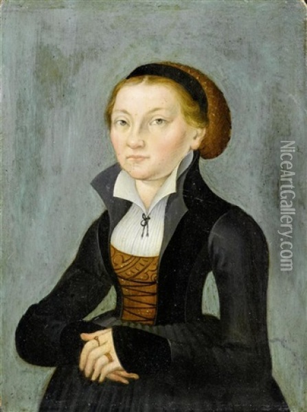 Bildnis Der Katharina Von Bora Oil Painting - Lucas Cranach the Elder