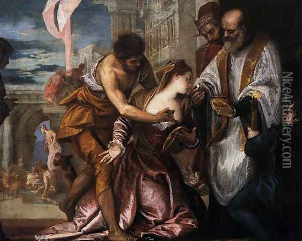 The Martyrdom and Last Communion of Saint Lucy Oil Painting - Paolo Veronese (Caliari)