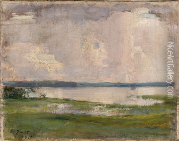 Landscape From Tuusulanjarvi Oil Painting - Eero Jaernefelt