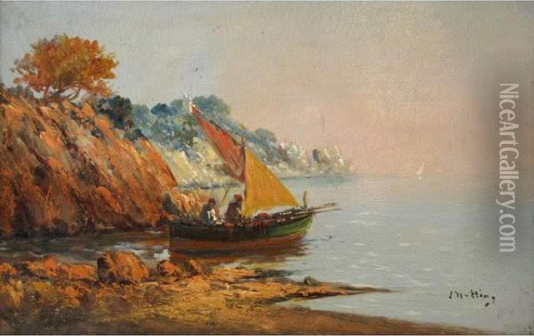 :pecheur En Bord De Cote Oil Painting - Louis Nattero
