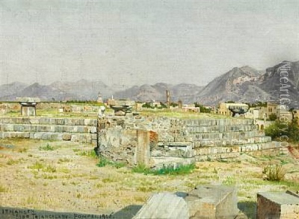 Foro Triangolare, Pompei Oil Painting - Josef Theodor Hansen