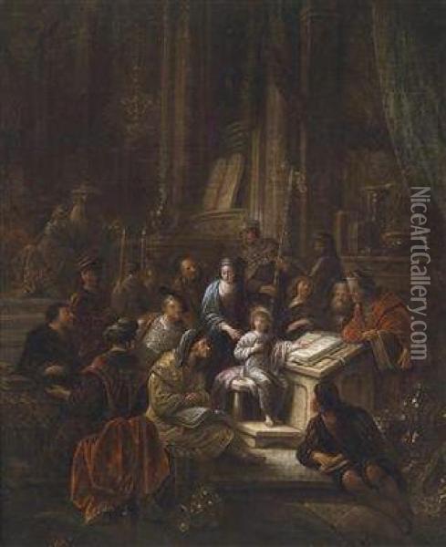 The Twelve-year-old Jesus In The Temple Oil Painting - Jacob Willemsz de Wet the Elder