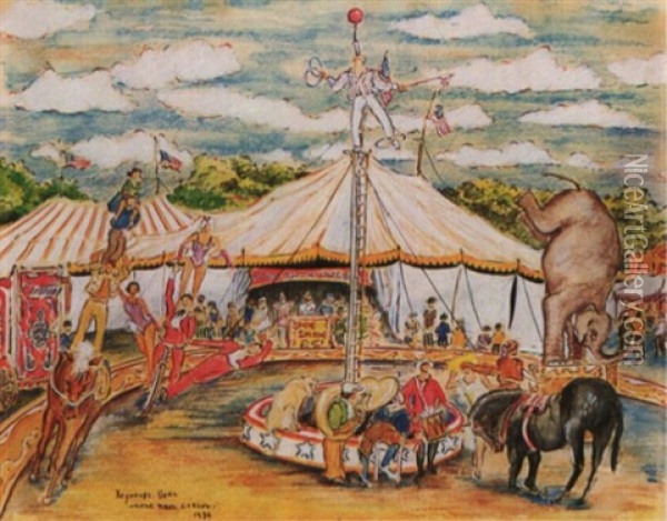 Cole Brothers Circus Oil Painting - Reynolds Beal