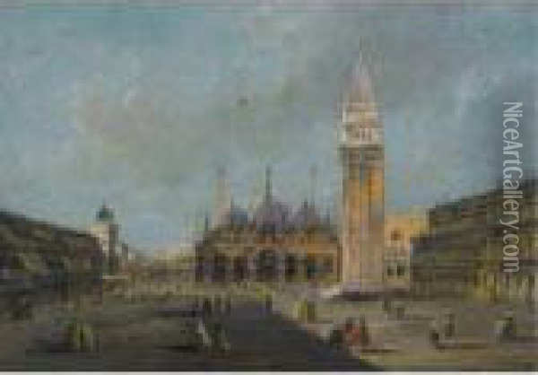 Venice, A View Of The Piazza San Marco Oil Painting - Francesco Guardi