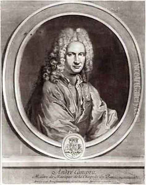 Portrait of Andre Campra 1660-1744 Oil Painting - Nicolas Etienne Edelinck