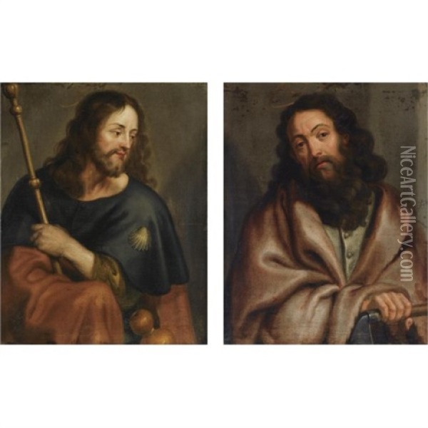 Saint Matthew (+ Saint James The Greater; Pair) Oil Painting - Jan Verhoeven