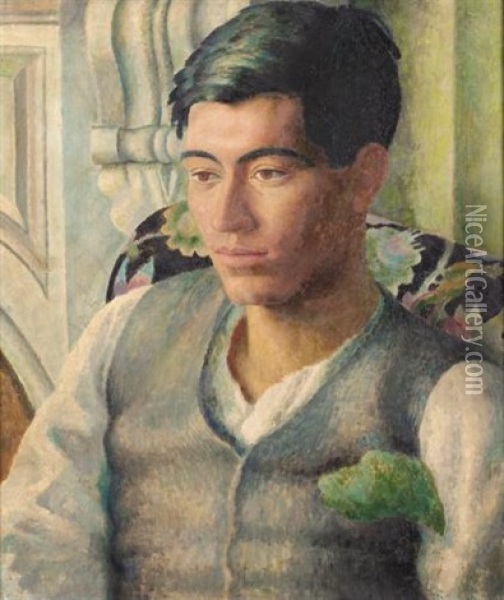Portrait Of Frank Prewett Oil Painting - Dora Carrington