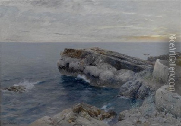 Meereskuste Oil Painting - Fritz Voellmy