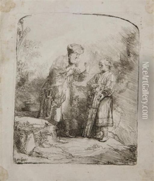 Abraham Et Isaac Oil Painting - Rembrandt Van Rijn