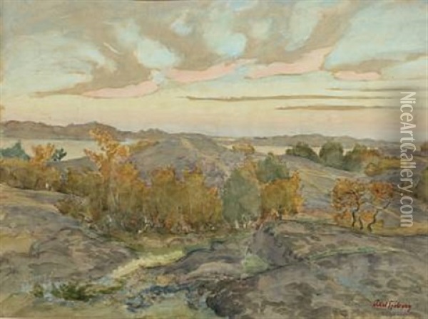 View Of The Swedish Skaergaard Oil Painting - Axel Sjoeberg