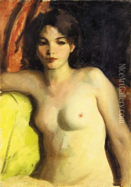 Portrait Of Doris Trautman, April 1928 Oil Painting - Robert Henri