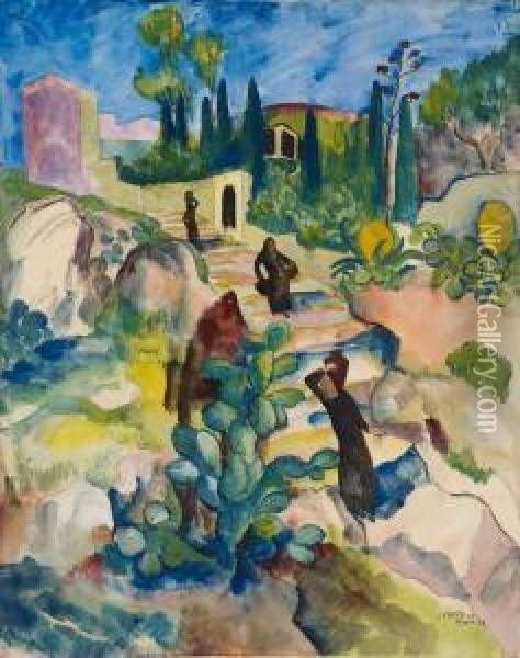 Taormina Oil Painting - Josef Eberz