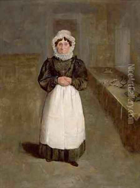 Portrait of a Housekeeper at Bramham Park Yorkshire Oil Painting - George Garrard
