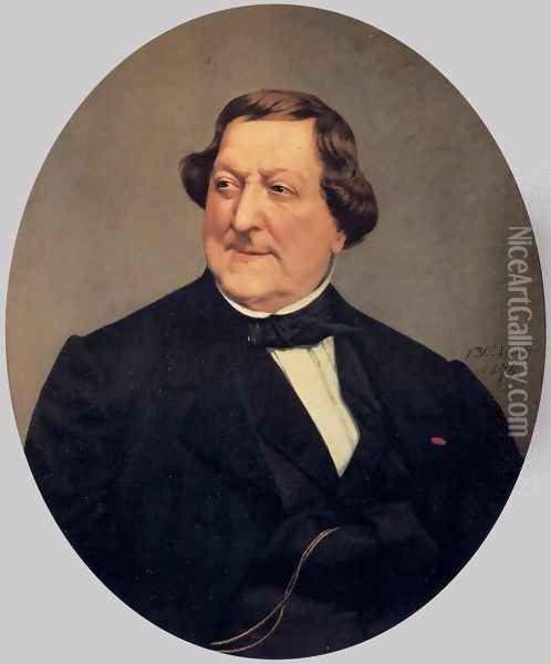 Portrait of Gioacchino Rossini Oil Painting - Vito d' Ancona