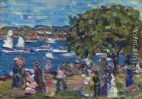 Buck's Harbor Oil Painting - Maurice Brazil Prendergast