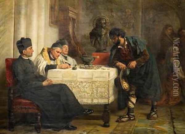 Peters Pence 1867 Oil Painting - Edwin Longsden Long