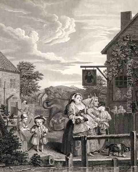 Times of the Day Evening from The Works of William Hogarth Oil Painting - William Hogarth