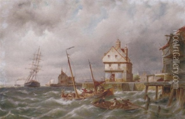 Kampen On The Zuiderzee, Holland Oil Painting - Pieter Cornelis Dommershuijzen