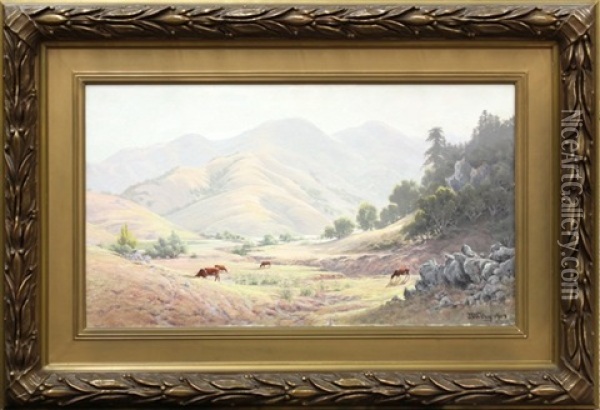 Cattle Grazing In Marin Oil Painting - Jack Wisby
