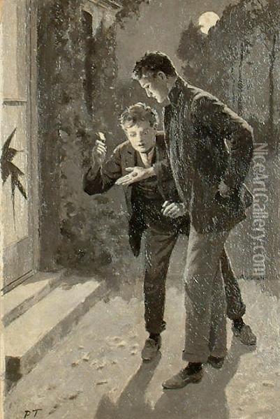 The Mystery Of The Broken Window Oil Painting - Percy Tarrant