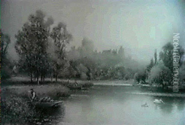 The Thames At Windsor Oil Painting - Alfred Augustus Glendening Sr.