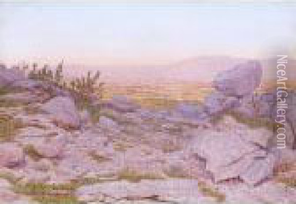 Paysage Rocheux, 1899 
Rocky Landscape, 1899 Oil Painting - Alexandre Perrier