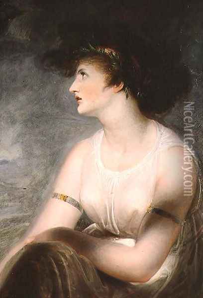 Portrait of the artists wife as Sappho Oil Painting - Richard Westall