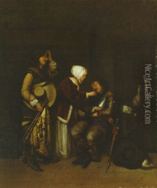 The Sleeping Soldier Oil Painting - Gerard ter Borch the Younger