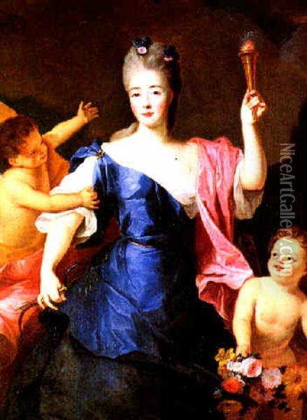 Portrait De La (princess De Craon?), En Hebe Oil Painting - Pierre Gobert
