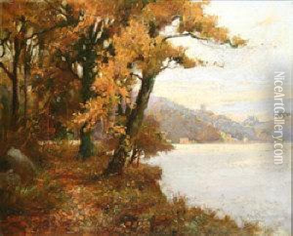 Lakeside View Oil Painting - Allan Michaelmore
