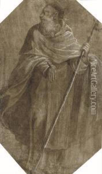 Saint Anthony Abbot Oil Painting - Giovanni Battista Crespi Il Cerano